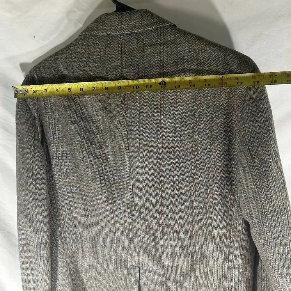 Chaps Ralph Lauren Gray Herringbone Windowpane Wool‎ Blazer Sport Coat Men